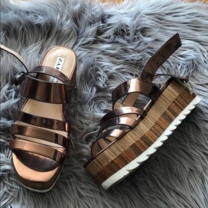 Zara Copper Flatform Heels